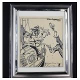 Original Drawing ERIC SMITH Cartoon MAN OVERBOARD
