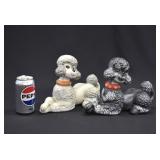 Pair Vintage Atlantic Mold Ceramic Poodle Figurine