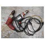 1 MILWAUKEE & 1 SKIL Corded Electric Power Drill