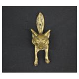 Antique English Brass FOX Door Knocker