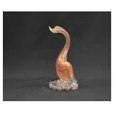 Pink Sommerso Murano Blown Art Glass Swan Figurine
