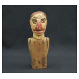 Antique Hand Carved Punch Marionette Puppet Bust