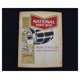 National Beer Cardboard Easel Advertising Sign