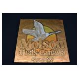 Vintage MOLSON Beer Tin on Board Advertising Sign