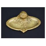 Signed Susse Freres Golt Bronze Inkwell