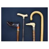 4 Vintage Walking Stick Canes