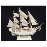 Napoleonic Prisoner of War Carved Bone Ship Model