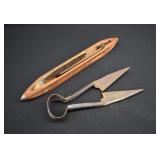 Antique Sheep Shears & Weaving Shuttle