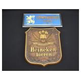 Lowenbrau & Heineken Beer Advertising Pub Signs