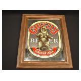 GRIZZLY BEER Advertising Sign Mirror