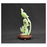 Chinese Carved Jade Bird of Paradise in Box - AF