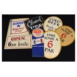 LOT- Vintage Beer Bar Cardboard Advertising Signs