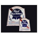 2- Pabst Beer Embossed Cardboard Advertising Signs