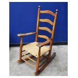 Antique Shaker Walnut Ladderback Rocking Chair