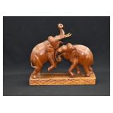 Mid Century Modern Carved Elephant Sculpture