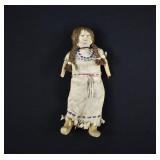 Antique Plains Indian Beaded Hide & Cloth Doll