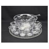 Imperial Glass Candlewick Punch Bowl Set