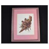 Framed John W Taylor DIVES ON PIN BRANCH Print