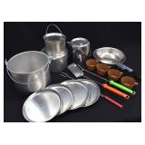 LOT- Vintage Aluminum Camping Cokking Set