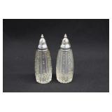 Zipper Cut Glass Salt & Pepper Shaker Set