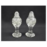 Bohemian Cut Crystal Pedestal Salt & Pepper Set