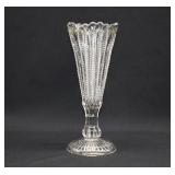 1899 National Glass Prism Zipper Cut Glass Vase