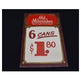 OLD MILWAUKEE Cardboard Easel Advertising Sign