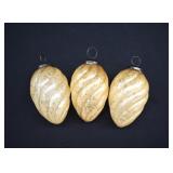 3- German Kugal Glass Christmas Ornaments