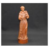 Carved Wood Saint Anthony of Padua Statue