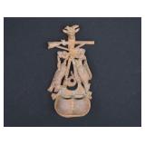 Antique GAME HUNT Cast Iron Wall Match Safe