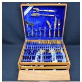 142pc Cased Siam Thailand Elephant Bronze Flatware