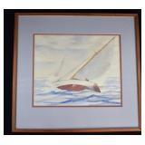JD Wright Watercolor Painting SAILBOAT