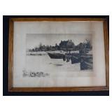 1886 Stephen Parrish A GALE FECAMP NORMANDIE