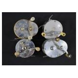 4 Vintage Pfueger, Shakespeare + Fishing Reels