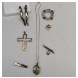 8 Assorted pieces Vintage Sterling Silver Jewelry