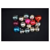 16 Mixed Size Shiny Brite USA Christmas Ornaments