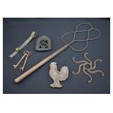 LOT- Antique Kitchenalia, Rug Beater, Keys & More