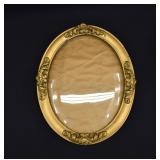 16" Oval Convex Glass Gilt Gesso Picture Frame