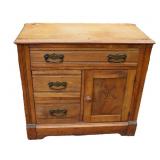 Victorian Oak Commode Washstand