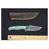 Custom Fish Scale Damascus Steel Hunting Knife