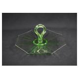 Green Uranium Depression Glass Tidbit Server