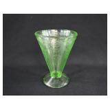 Belmont Rose Cameo Green Uranium Glass Tumbler