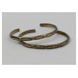 Pair St Croix Sterling Silver Cuff Bracelets