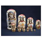Wood Burned Matryoshka Russian Nesting Dolls