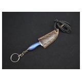 Custom Damascus Steel Keychain Skinner Knife