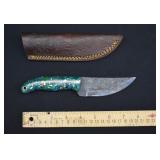 Custom Fish Scale Damascus Steel Hunting Knife