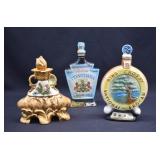 3- 1970-72 Jim Beam Collectible Decanter Bottles