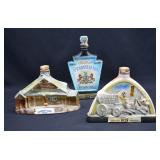 3- 1968-70 Jim Beam Collectible Decanter Bottles
