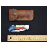 Custom Damascus Steel Lock Blade Pocket Knife