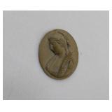 Italian Carved Antique Victorian Lady Lava Cameo